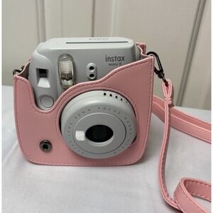 Fuji Instax Mini 9 Fuji Instant Film Camera White w/ Pink Case - Tested